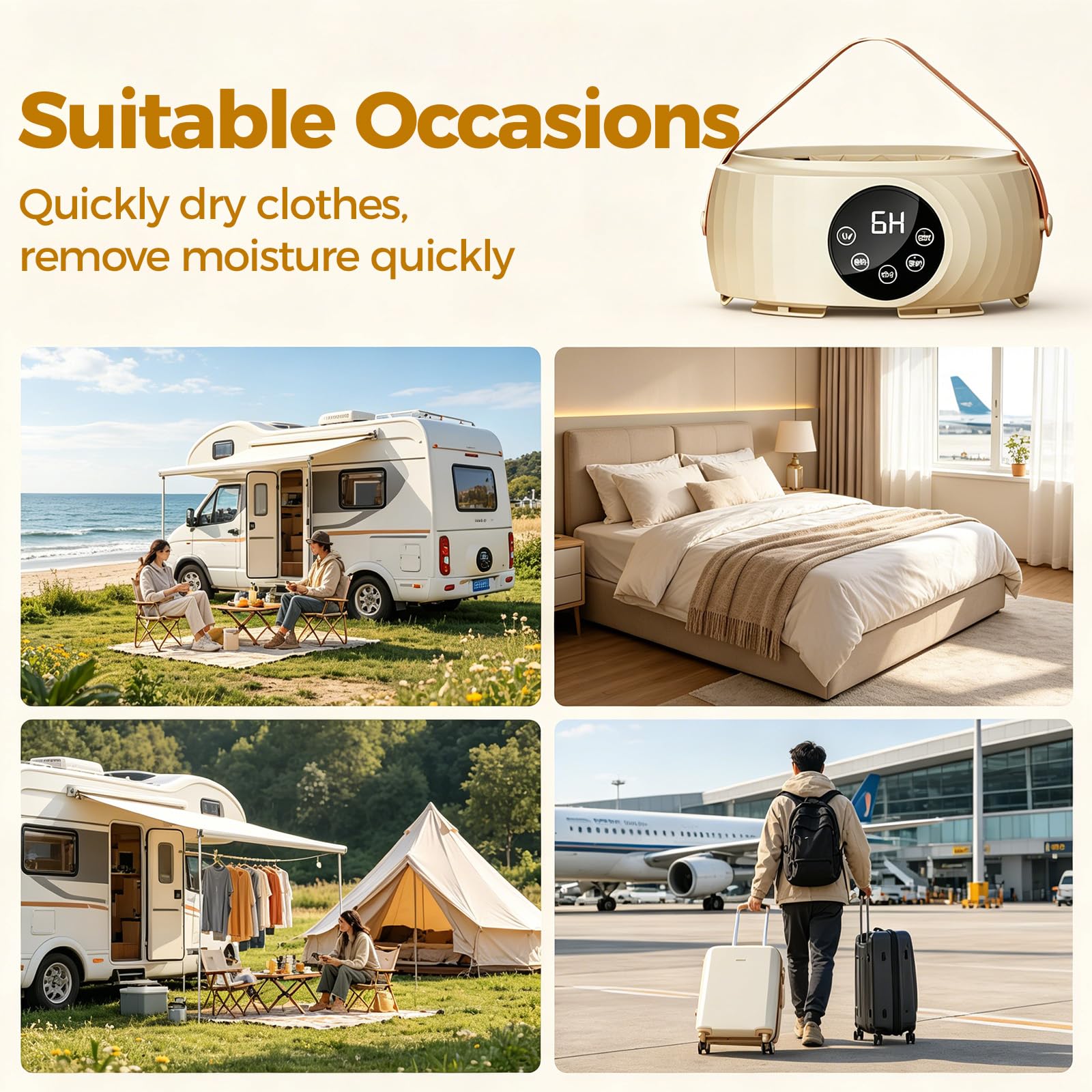 Mini-sèche-linge avec Pompe à Chaleur, 1-7H Timer & Télécommande, Stérilisation UV, Portable für Reise/Wohnheim/Camping