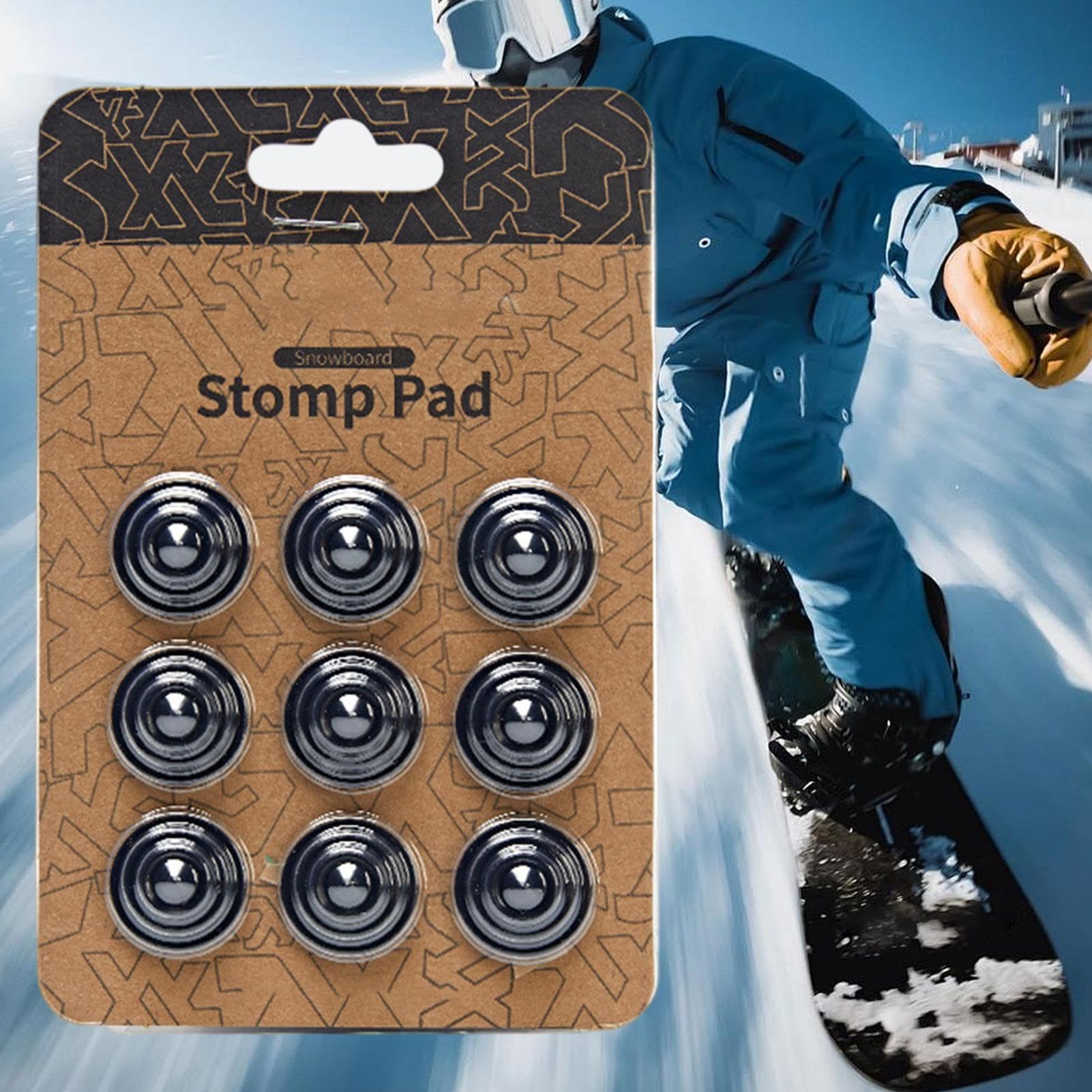 Pad Da Snowboard | 9 Pezzi Antiscivolo per Snowboard con Coni Di Trazione | Allenamento per Sport invernali Uomini Donne