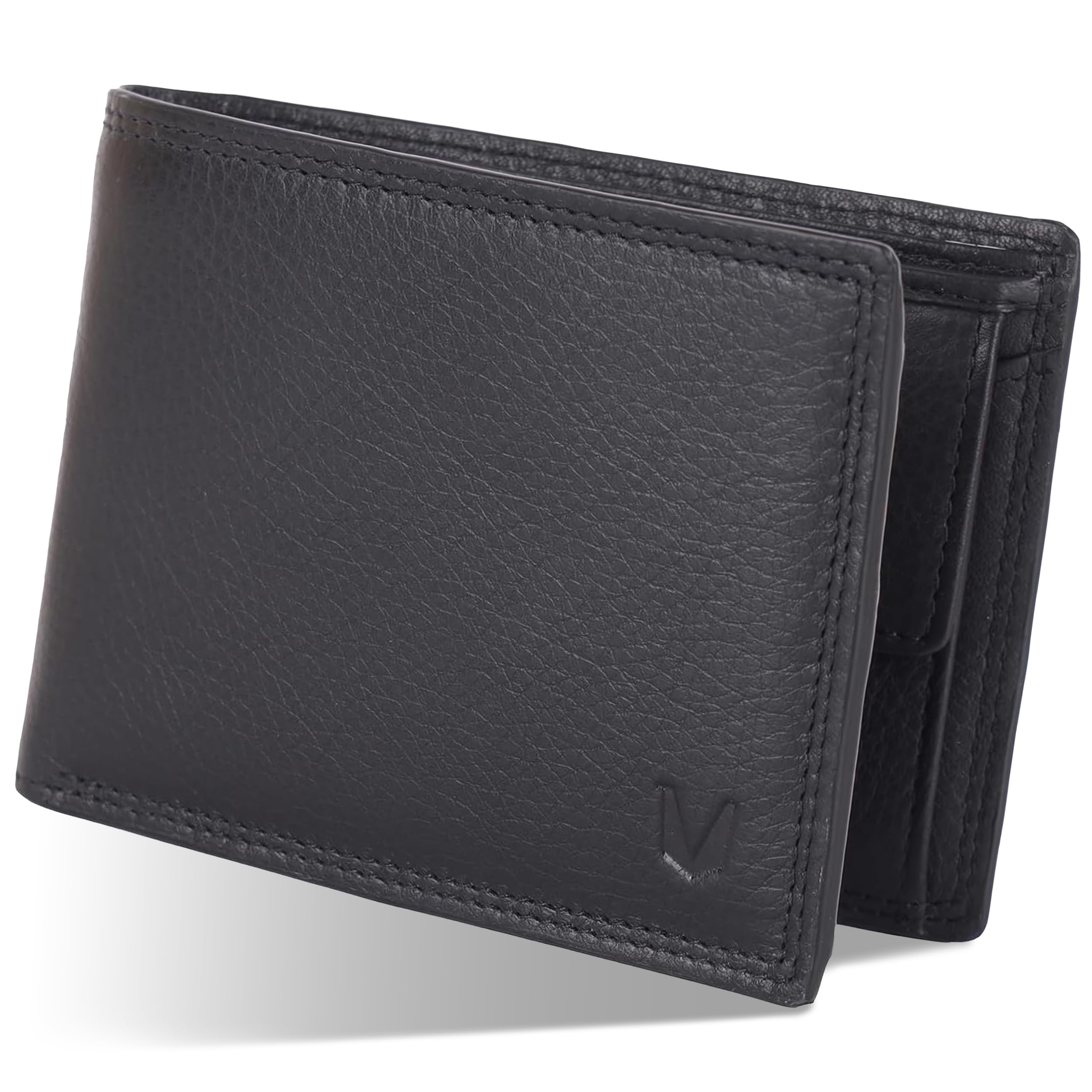 MAGATI Wallet Il Toro (Schwarz) – Hochwertiges Leder Herren Portemonnaie mit RFID-Schutz – Geldbörse mit 11 Kartenfächern, Zweifachem Scheinfach, Einkaufswagenlöserfach und XL Münzfach