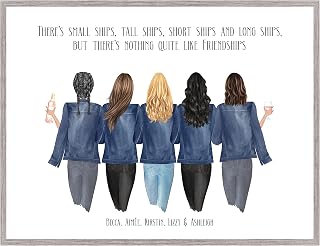 Personalised Friends Gift,Group Friendship Present,Best Friends, UNFRAMED PRINT Customisable Hair,Clothing,Drinks, Birthdays,Quarantine,Isolation gift Available in 5"x7",A5,8"x10",A4,A3