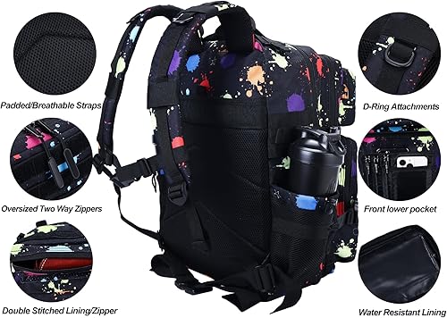 Miniatura 139 de LHI Military Tactical Backpack for Men Molle Daypack 45L Army 3 Days Assault Pack Bag Large Rucksack With Bottle Holder(12*20*12)