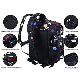 LHI Military Tactical Backpack for Men and Women 45L Army 3 Days Assault Pack Bag Large Rucksack with Molle System - Fluorescent Tie Dye
