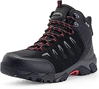 SHULOOK Men's Waterproof Hiking Boots: Lightweight Non-Slip Breathable Mid Ankle Trekking Shoes for Hiking & Backpacking