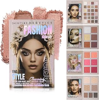 43 Colors Book-Shaped Makeup Palette, Multi-Texture Matte Pearl Fine Glitter Eyeshadow Blush Highlighter Contour Cosmetic Kit, Ideal Holiday Gift(SH2512-A)
