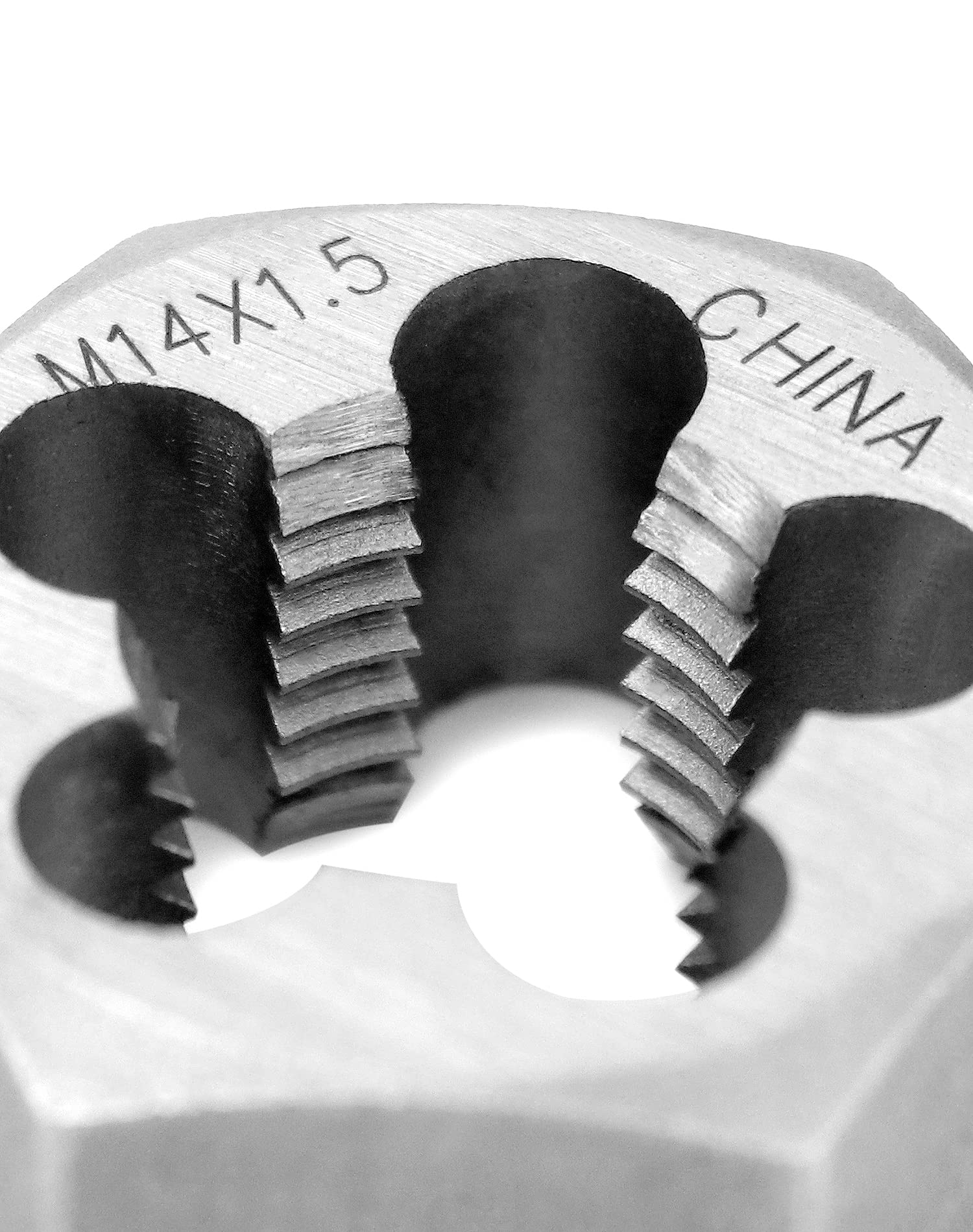 QWORK Metric Hex Die Rethreading Die, M14 X 1.5mm Carbon Steel Machine Thread Die, for Mold Machining, Steel, Cast Iron, Copper — Amazon image 5