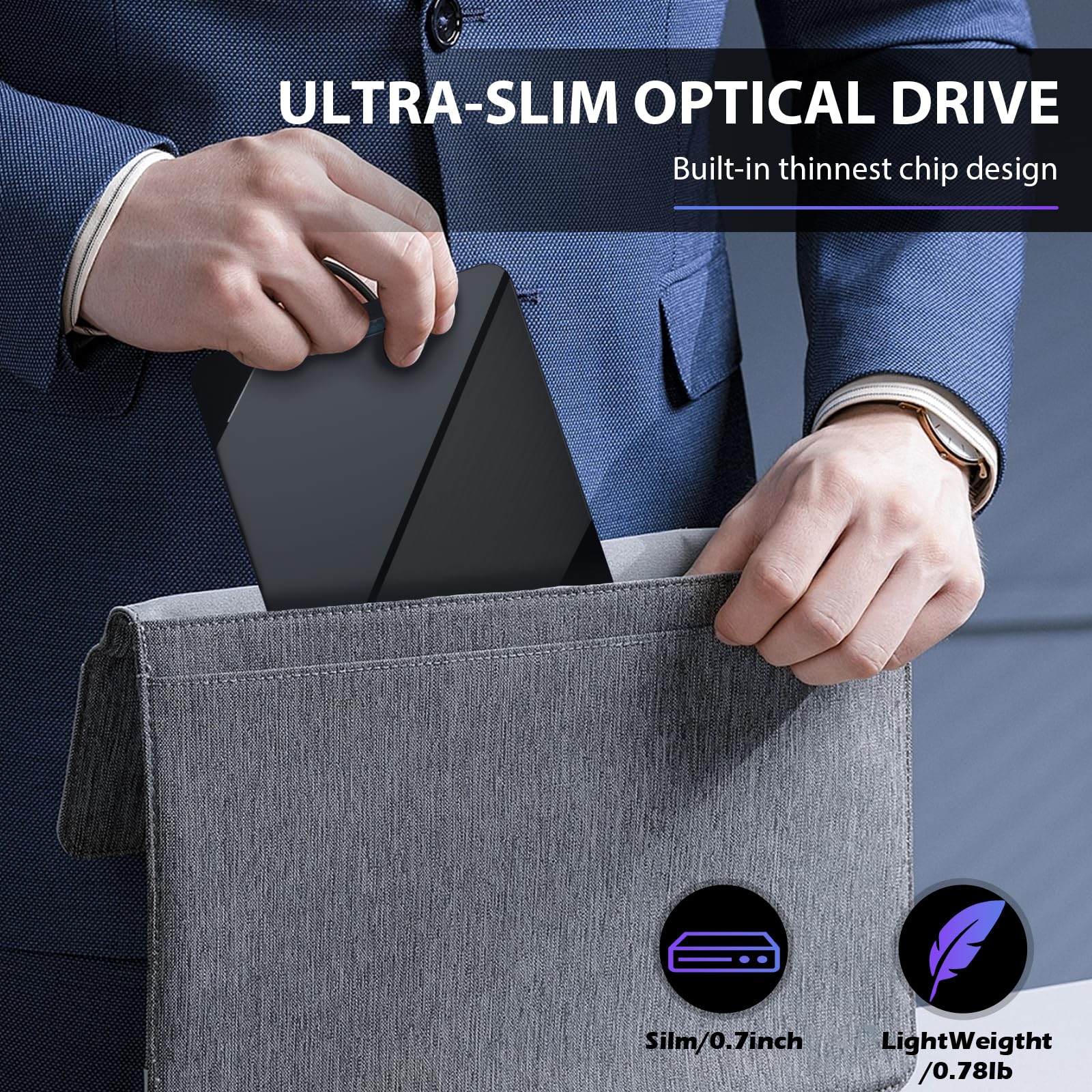 Unidad externa de CD y DVD 7 en 1, 4 puertos USB y ranuras para tarjetas TF/SD, USB 3.0, reproductor de CD/DVD, grabadora de disco portátil para laptop, MacBook, PC, Windows 11/10/8/7, Linux OS
