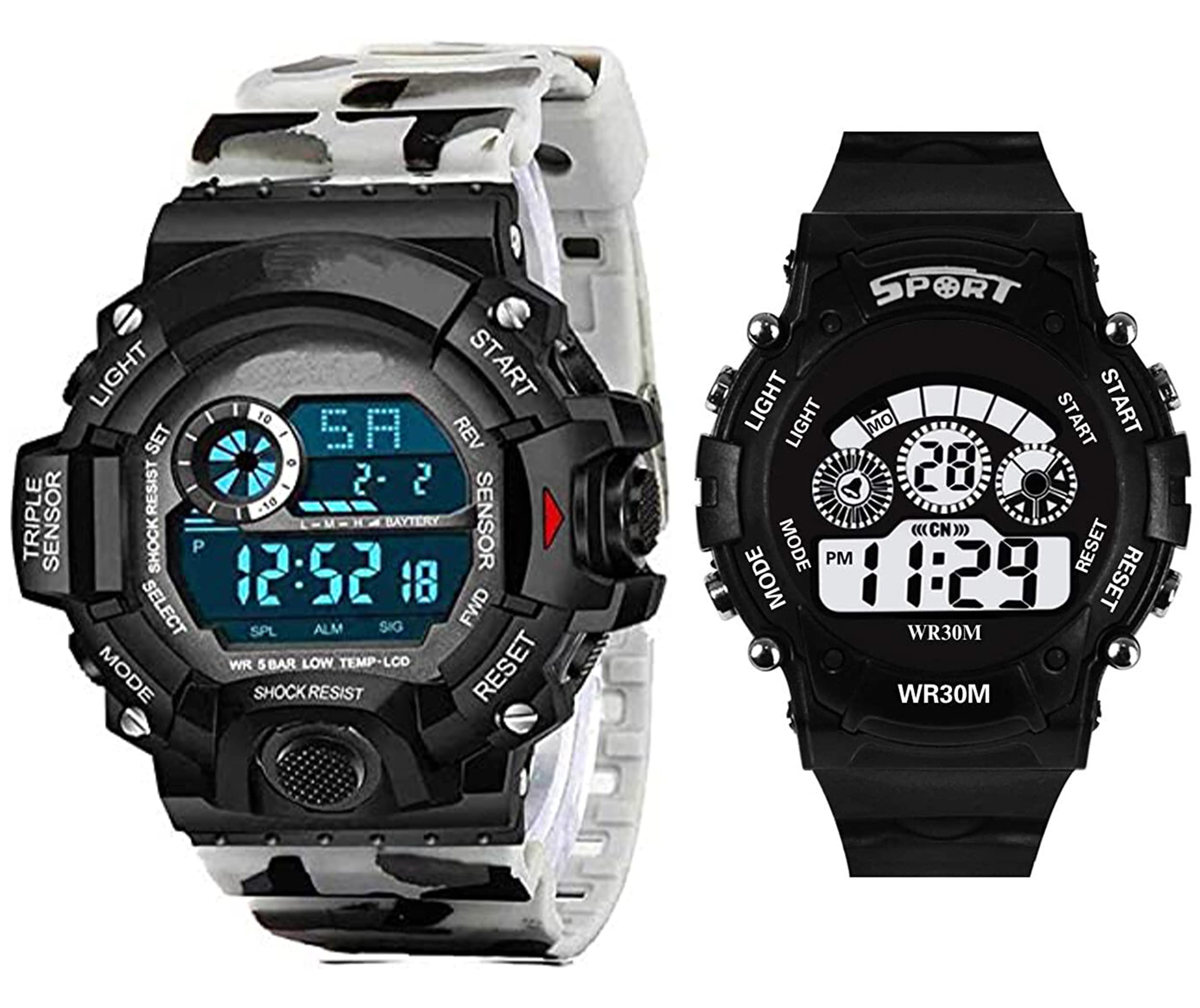 The Shopoholic Digital Shockproof Multi-Functional Grey Color Strap Waterproof Digital Sports Watch for Mens Kids Watch for Boys Pack of 2 (B09JJZGBK1) Amazon Price History, Amazon Price Tracker