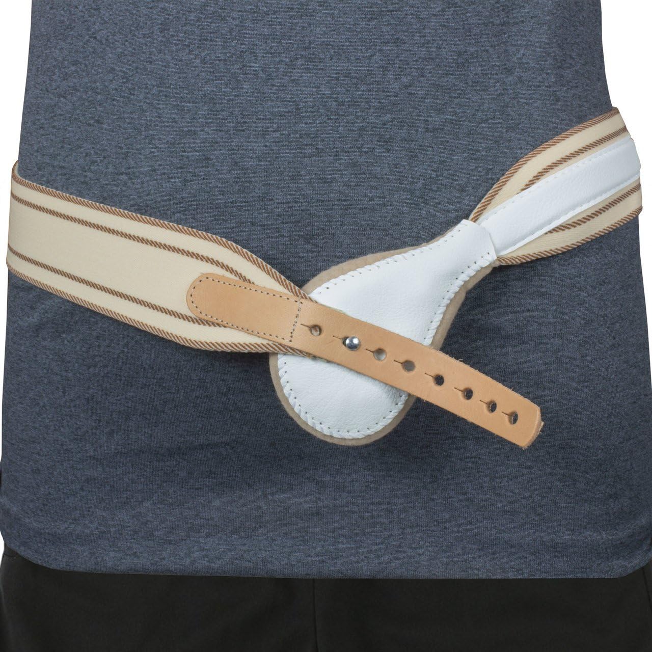 Spring Elastic Hernia Truss Compression Controlled Pressure with Round Hernia Pad (Right 32")