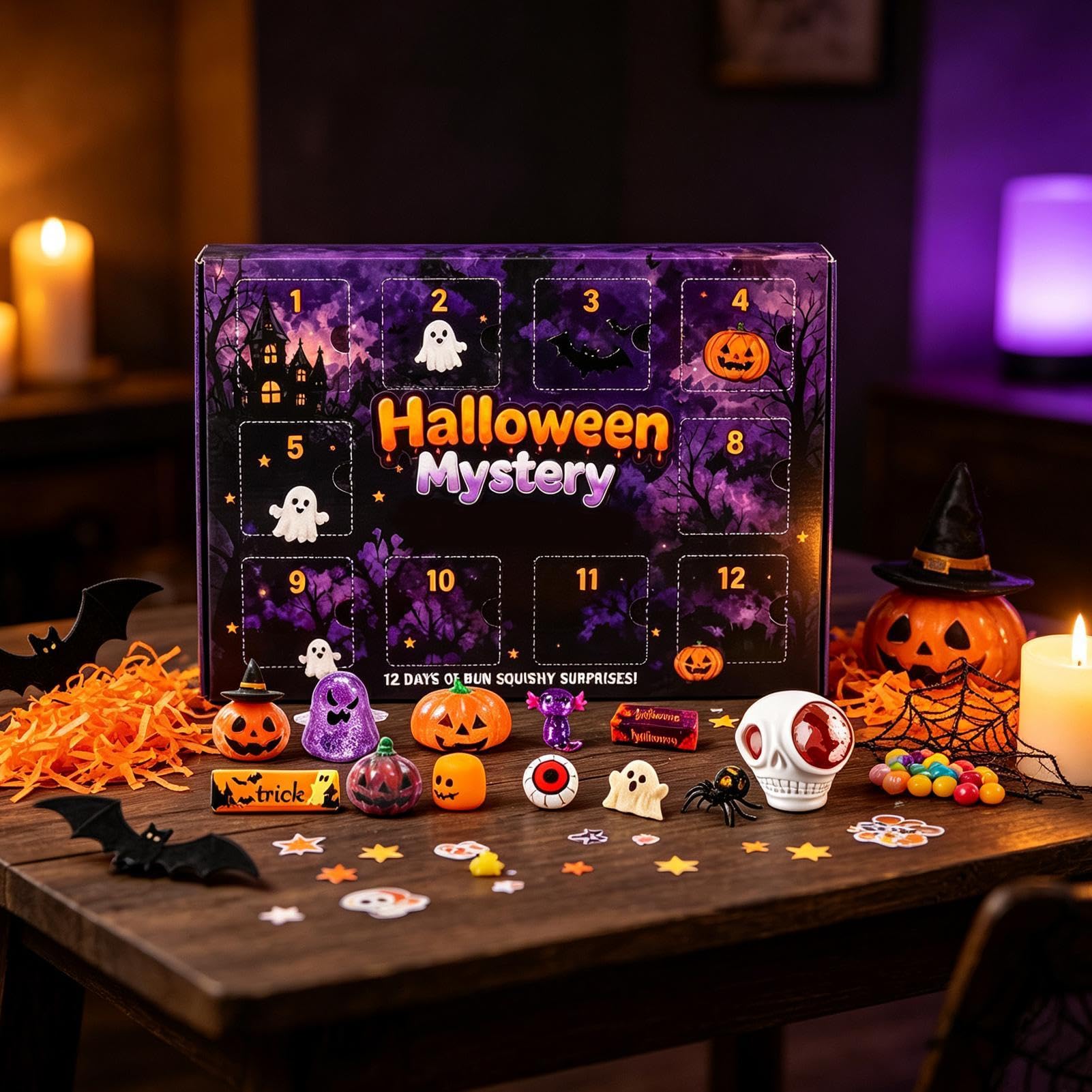 Calendario Conto Alla Rovescia Halloween Fidget Schiacciabile 12 Giorni Di | Calendario Horror Di Halloween Per Bambini Famiglia Ragazze Casa Scuola Uffici Dormitorio Festa A