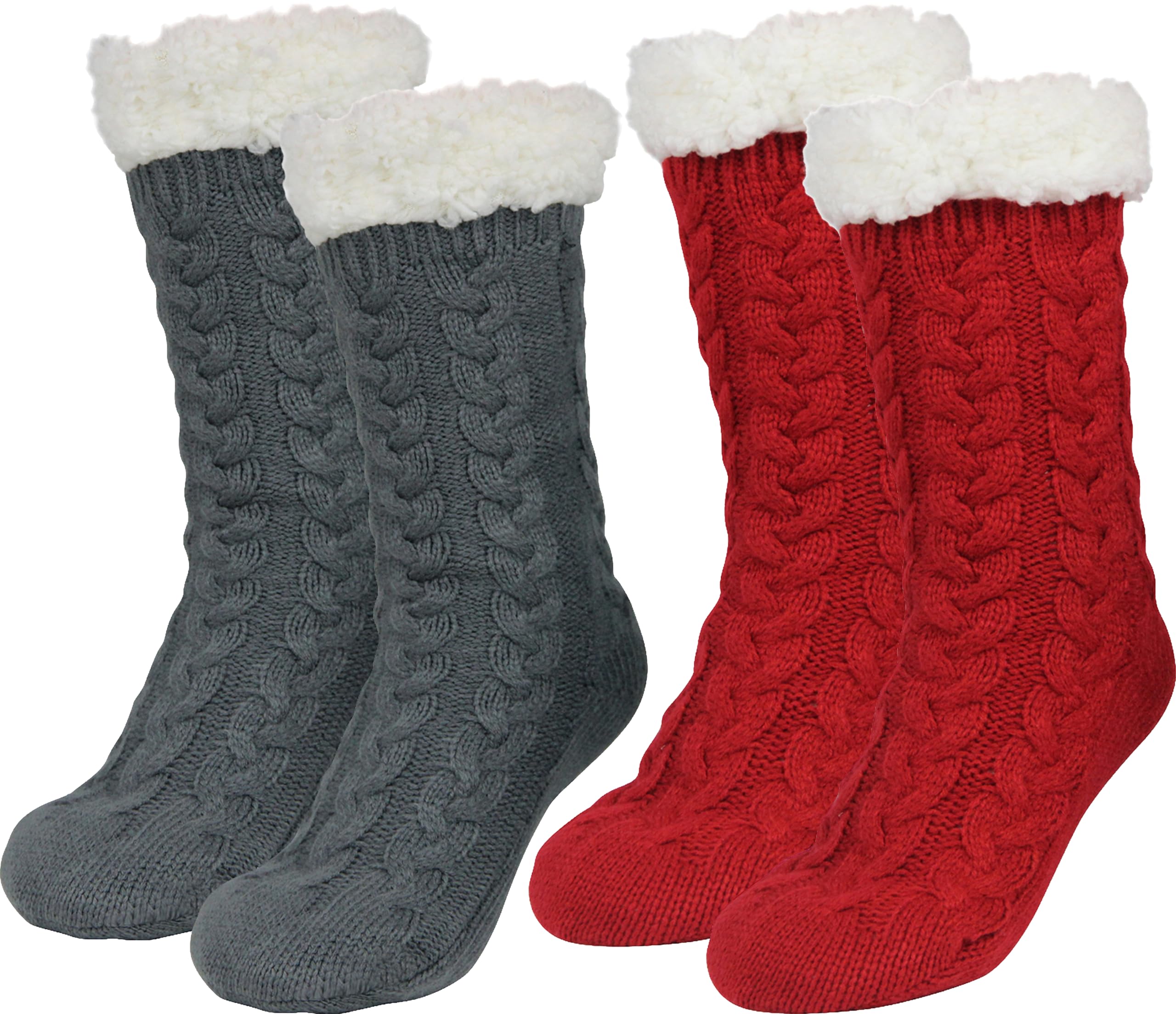 Slipper Socks for Women with Gripper Thick Fuzzy Christmas Gift