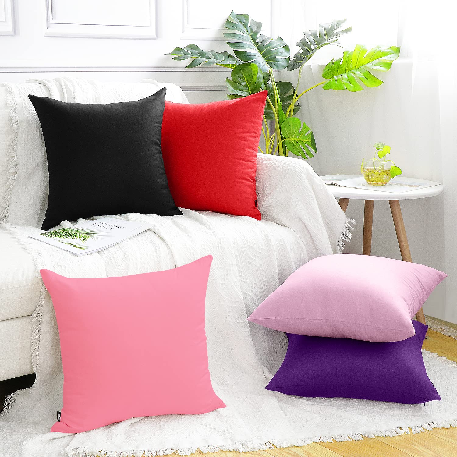 Coddsmz Confezione Da 4 Federe Decorative In 100% Cotone 40 X 40 Cm Quadrate Per Cuscini Per La Casa Il D 785858