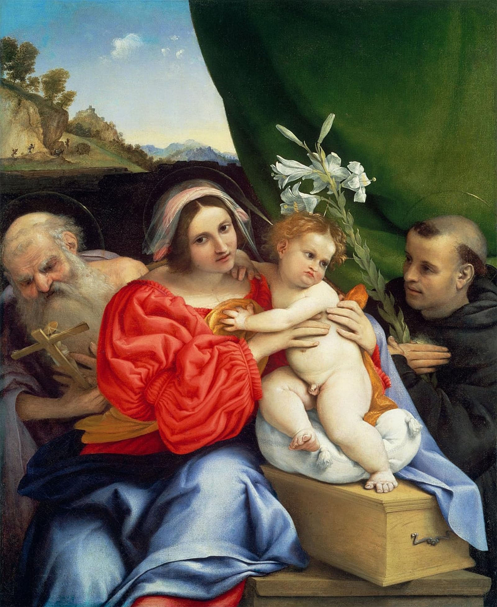 POSTERIIk Vintage Art Print Images Pictures Print Virgin and Child with Saints and Nicholas of Tolentino by Famous Artist Modern Colour Posters for Office Home Decor 60x90cm