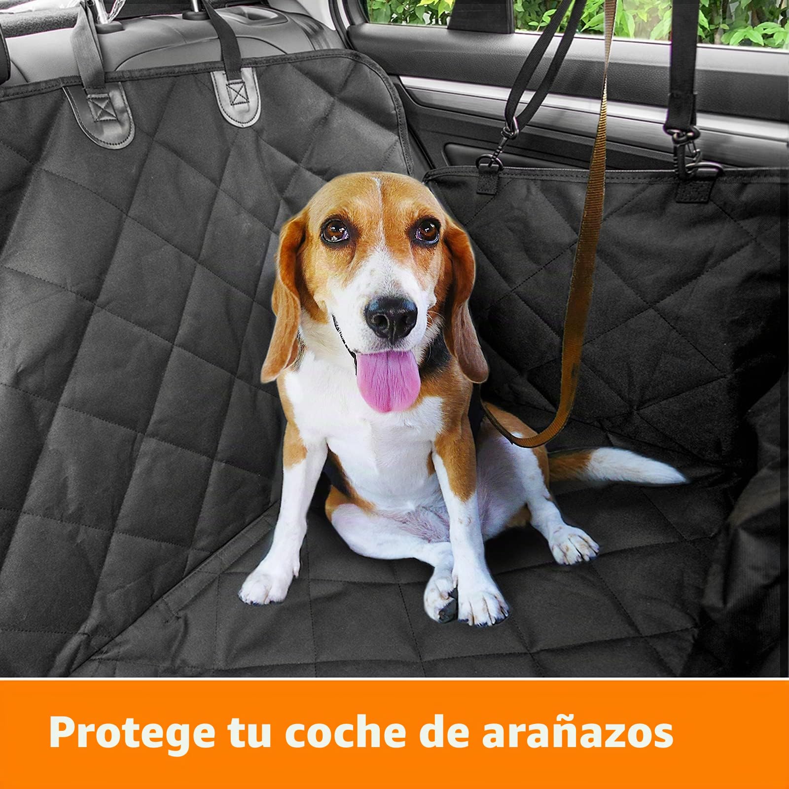 Favoto Funda Perros Coche, Cubierta de Asiento para Mascota Impermeable y Resistente, Protector Coche con Ventana de Malla Visible y Cremallera Universal para SUV, Camión, Viaje, 137x147cm