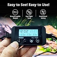 Vista 4 de NICREW C10 - Lámpara LED para plantas de acuario, 30 a 36 pulgadas, 20 vatios, luz de tanque de peces de espectro completo con temporizador, ciclo