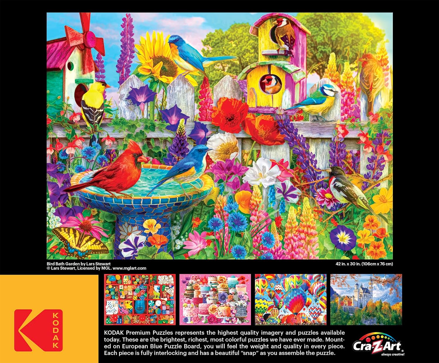 RoseArt - Kodak Premium - Bird Bath Garden - 3000 Piece Jigsaw Puzzle for Adults