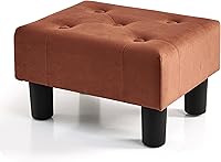Vista 30 de BRIAN & DANY Taburete pequeño para pies, taburetes de lino con patas, reposapiés pequeño estable para sala de estar, beige