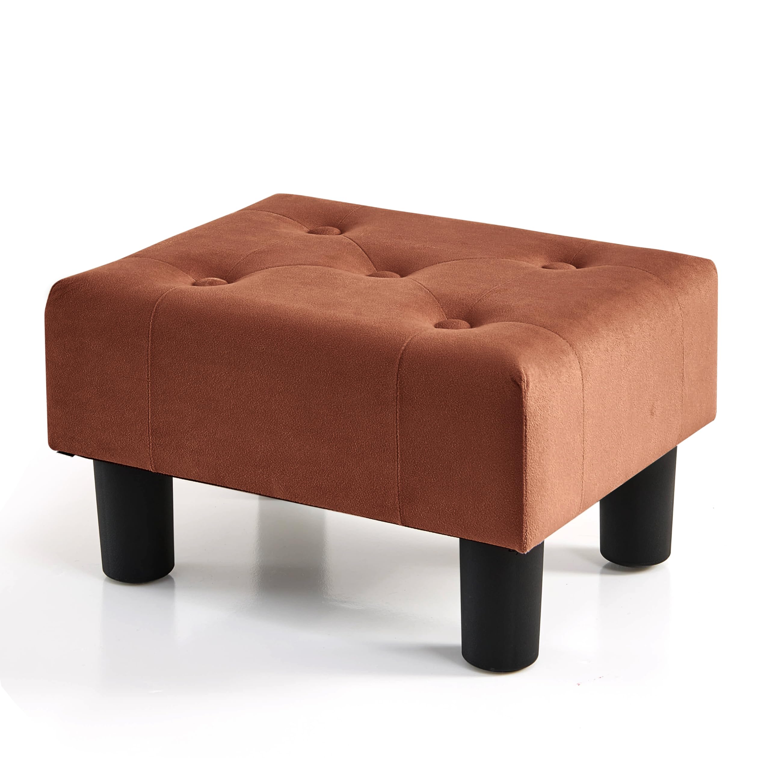 BRIAN & DANY Small Foot Rest Ottoman, Velvet Foot Stools Ottoman with Storage, Stable Footrest Ottoman for Living Room, Brown-image-33