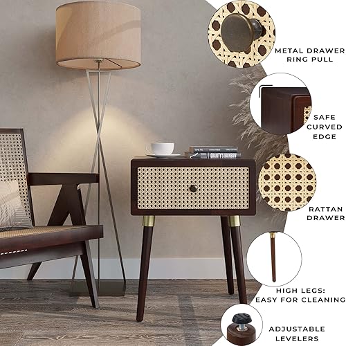 Miniatura 87 de Bme Dinkee - Base de cama de tamaño matrimonial sin cabecera, 15 pulgadas, minimalista y moderna, madera de acacia, 12 listones de madera para