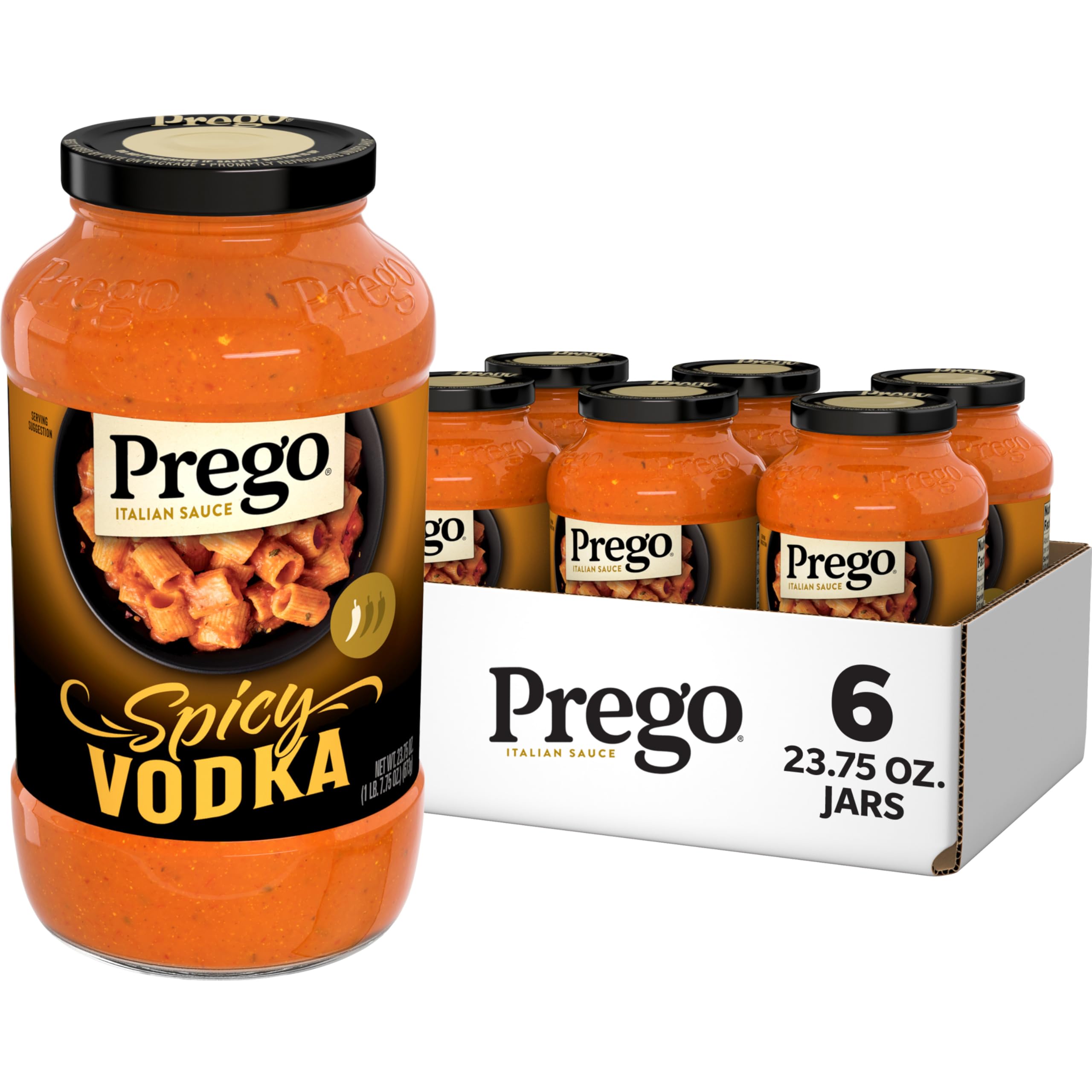 Amazon.com: Prego Spicy Vodka Pasta Sauce, 23.75 oz Jar (6 Pack