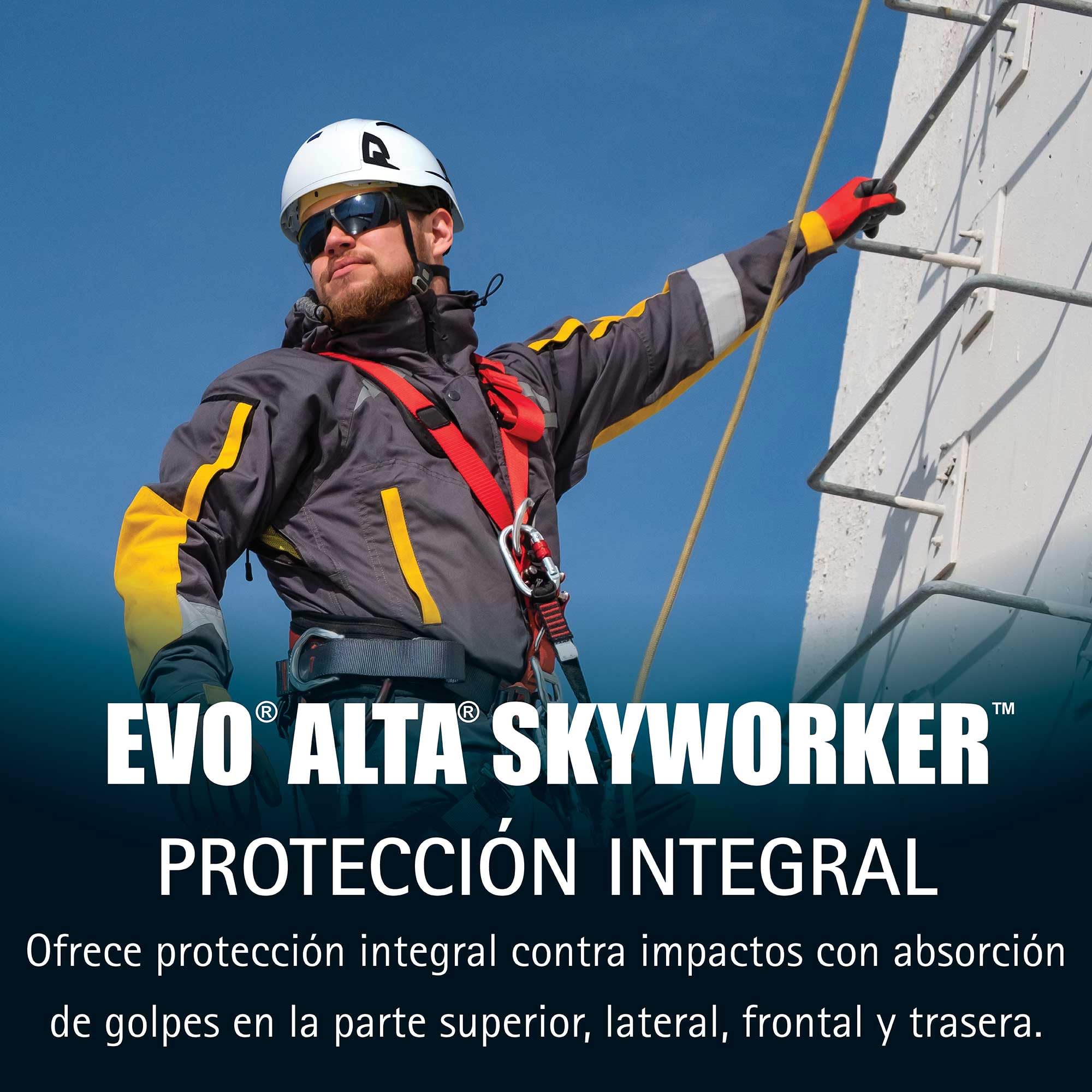 JSP EVO Alta Skyworker Safety Helmet, Wheel Ratchet, Vented, All-Round Impact Protection, Industrial Climbing helmetmeeting EN 12492 with a 4-Point Chinstrap