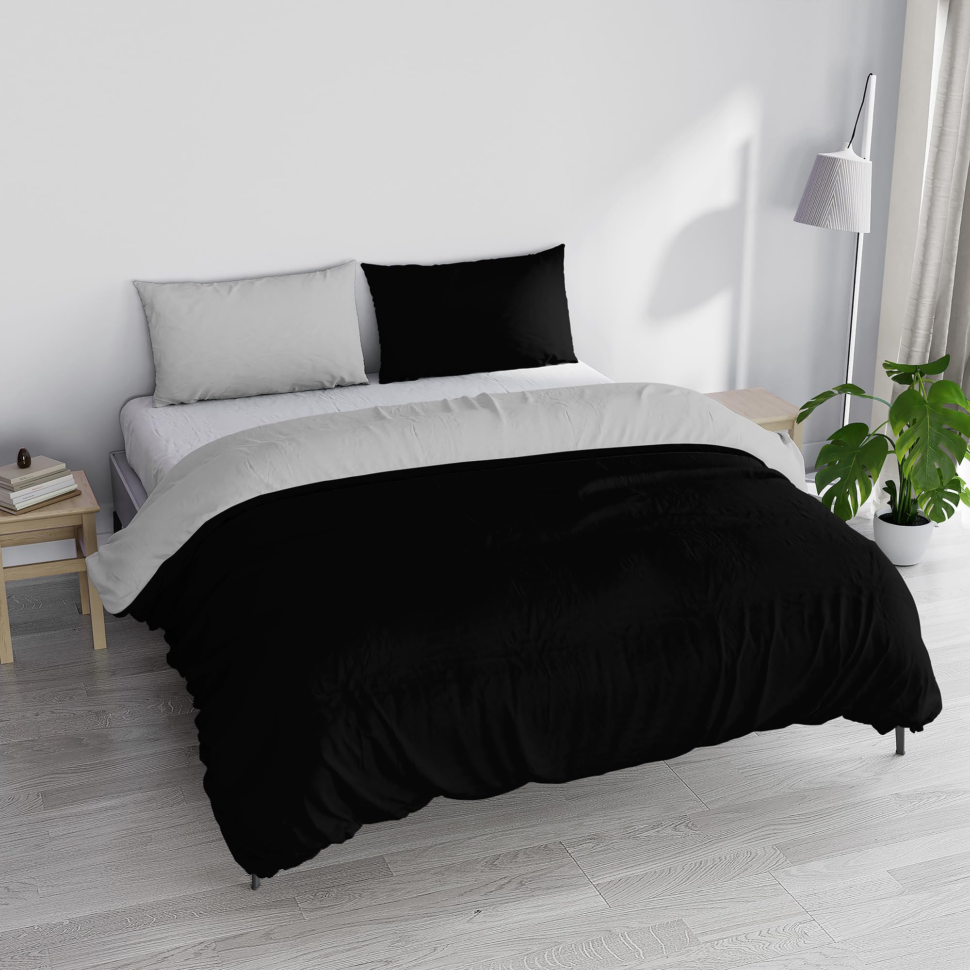 Parure housse de couette en lin italien naturel de qualité premium