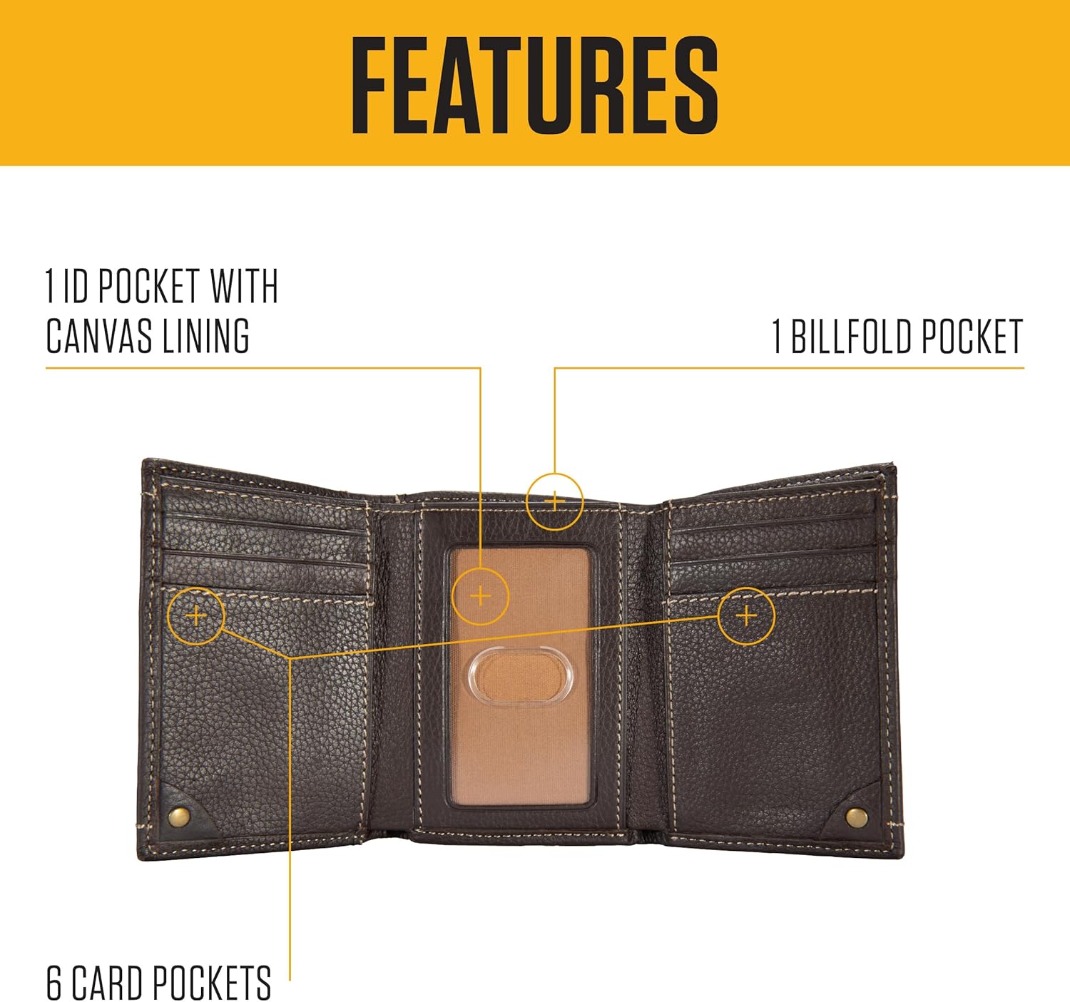 Carhartt Men’s Pebble Leather Full Grain Leather Wallets, Durable Design, Multiple Card Slots, Gifts for Men - Image 2