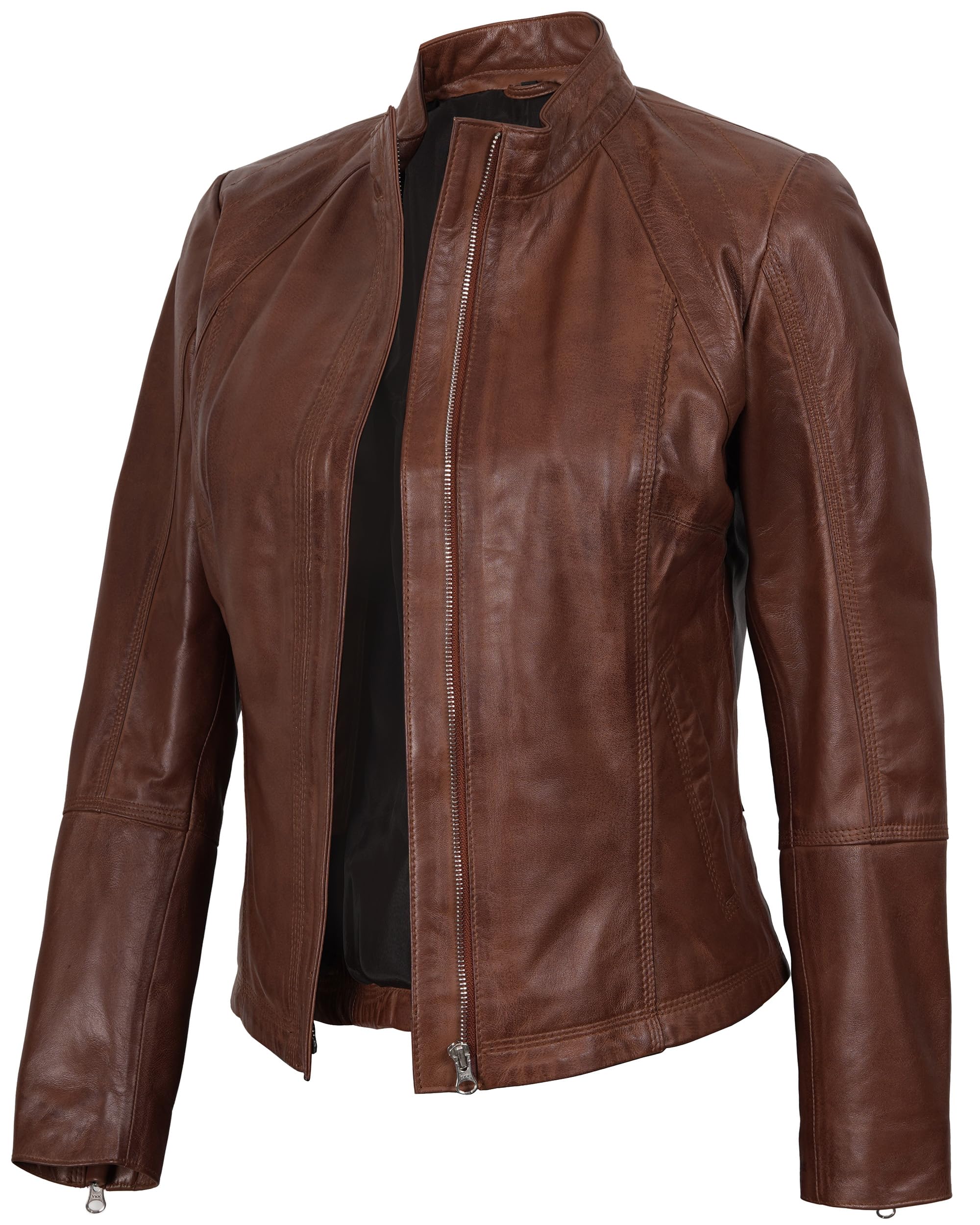Blingsoul Women Leather Jacket - Genuine Lambskin Leather Jacket for Womens