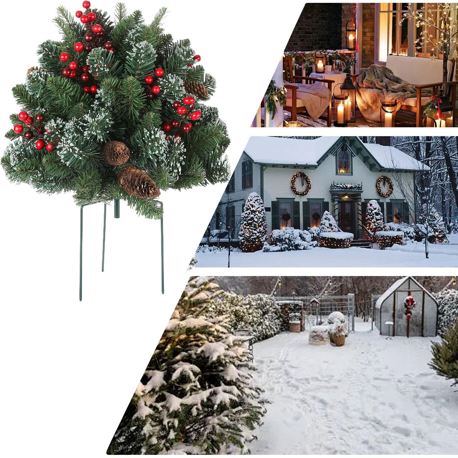 Décoration de Noël – Pâte avec arbre, cônes de pin et baies, décoration | Idéal pour la décoration, la terrasse, le jardin et les espaces extérieurs pendant la période des fêtes