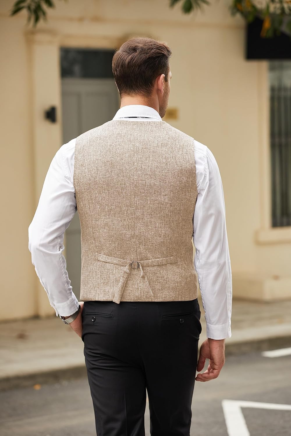 COOFANDY Men's Casual Business Vests Lightweight Waistcoat Slim Fit Suit Vest