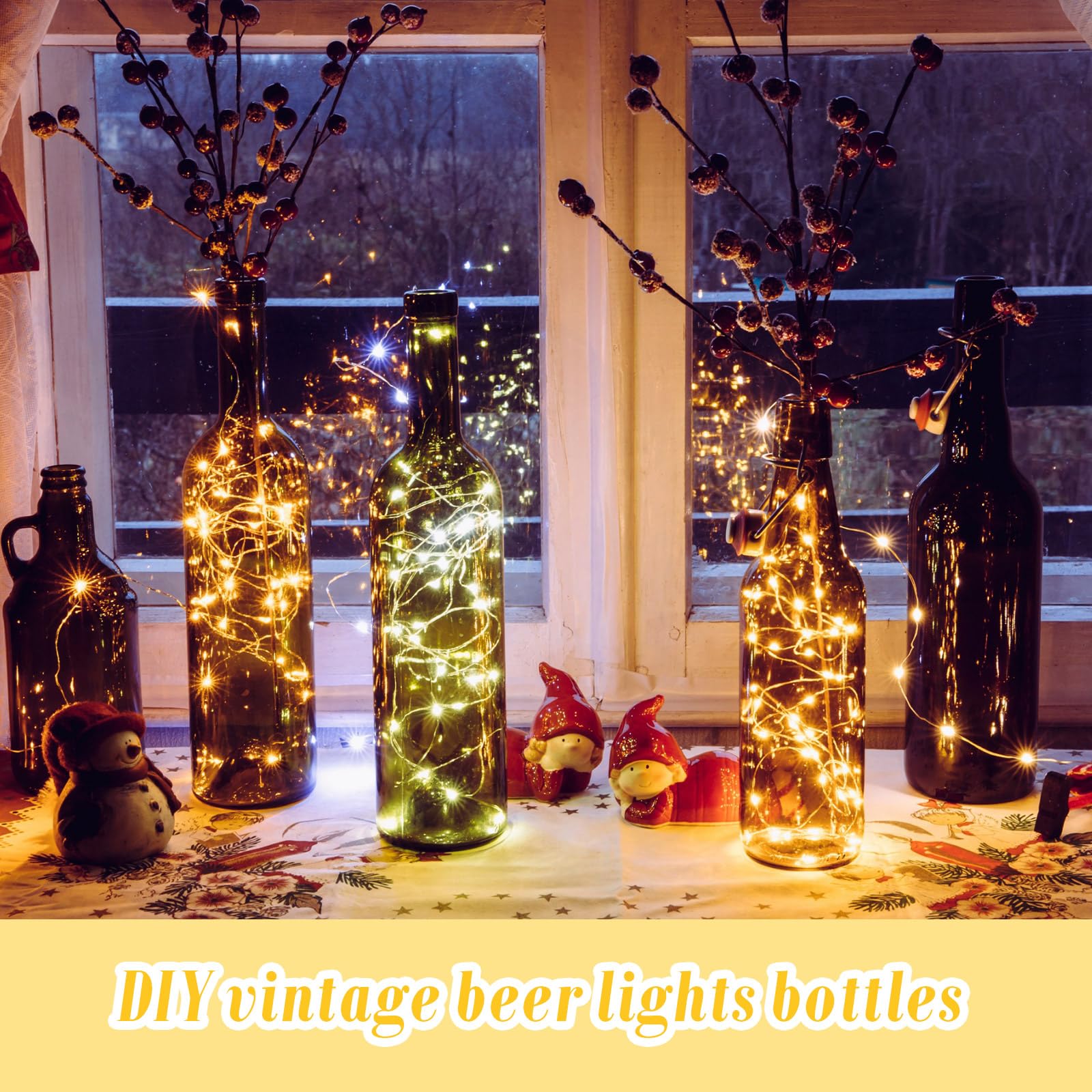 Dandat 12 botellas vacías de cuello largo de 32 onzas con tapas de rosca, botellas de vino de plástico transparente, botellas de coquito caseras, reutilizables para licor, condimentos, uso en hielo