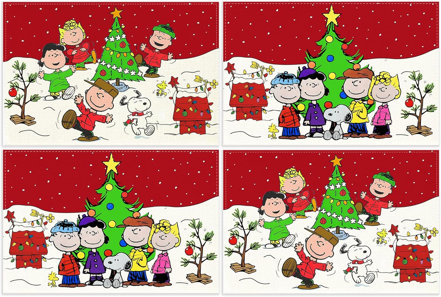 Christmas Placemats Set of 4 Christmas Table Mats New Year