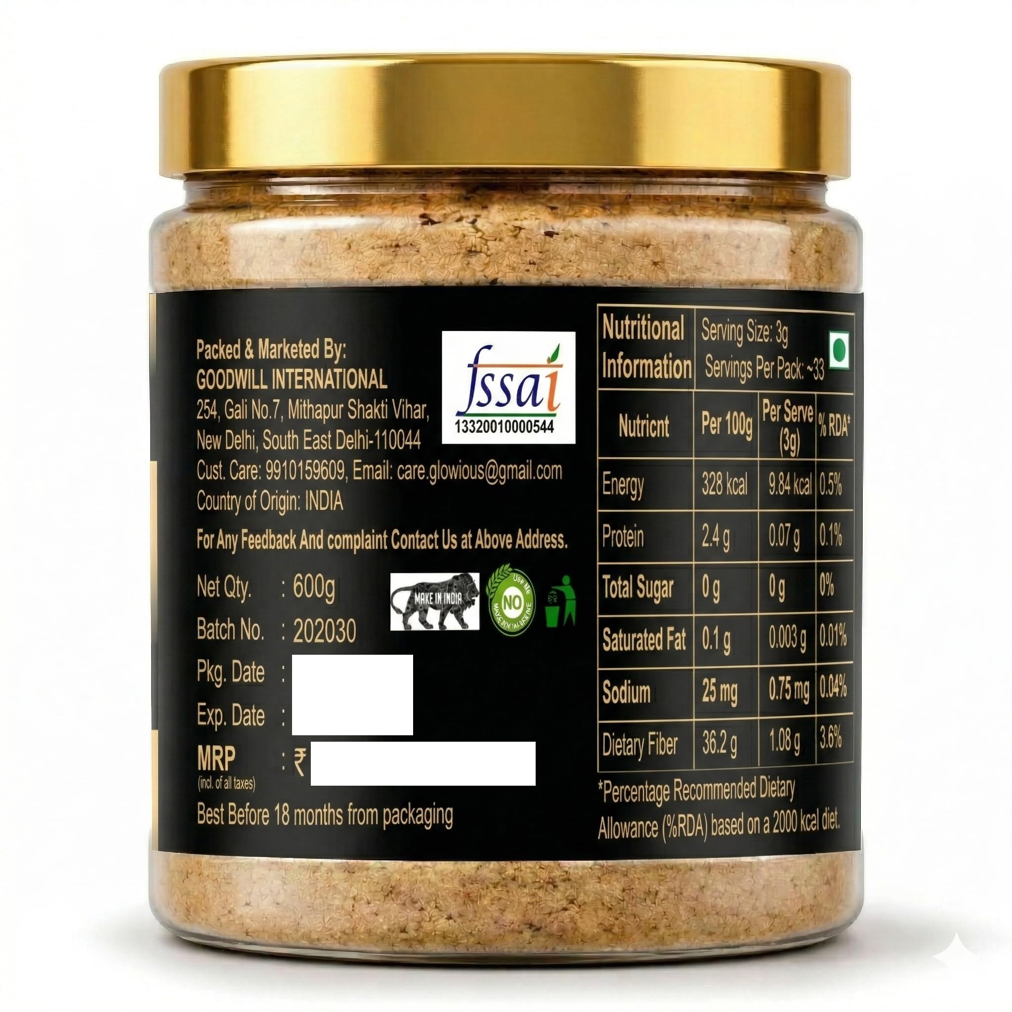 Harad Powder | 600 g Premium Jar | Haritaki (Terminalia Chebula) | Gentle Detox & Digestive Support — Amazon image 2