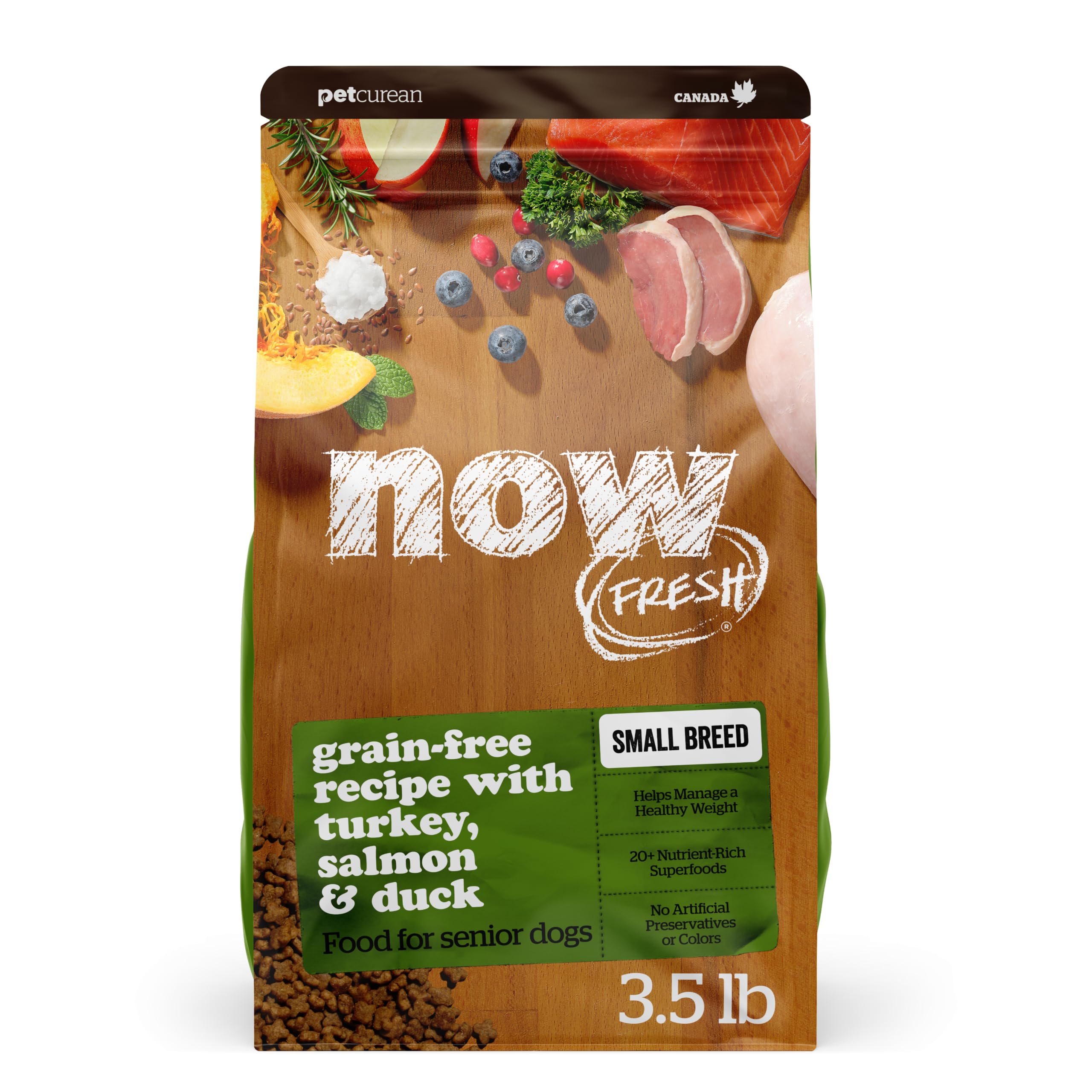 Now Fresh Small Breed Senior Dry Dog Food, Turkey, Salmon & Duck, 3.5 lb