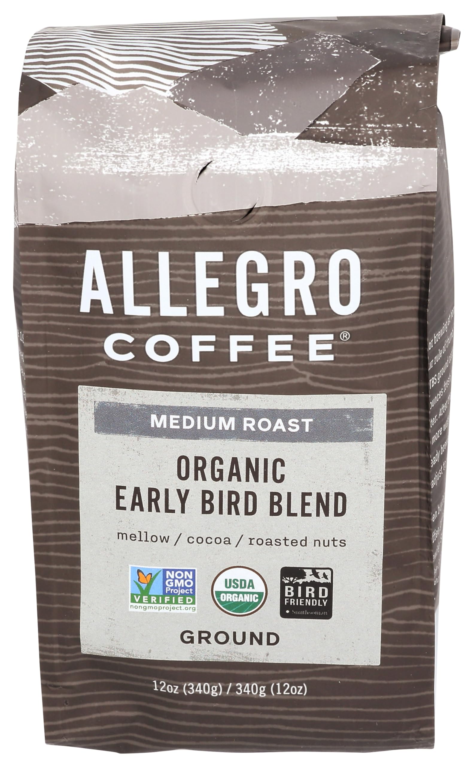 Allegro Coffee Organic Early Bird Blend Ground Coffee, 12 oz