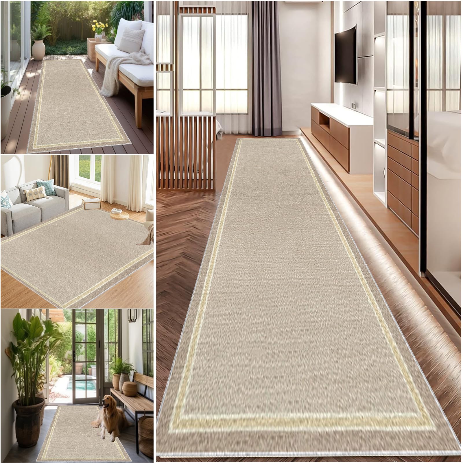 Long Hallway Rug Kitchen Carpet Runners Washable Runner Rugs for Hallway Non Slip Hall Runner Rugs Carpet Floor Mat for Hallway Entryway Laundry Room Living Room Area Rug Narrow Rugs 90 x 500 cm