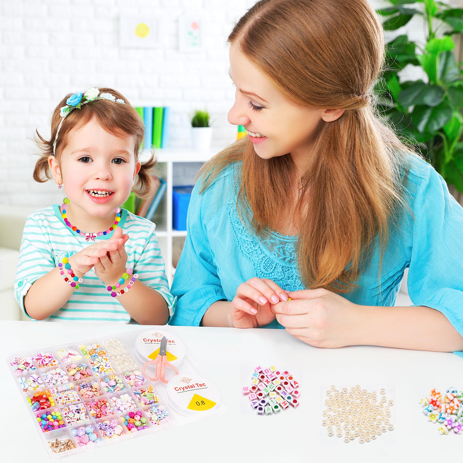 Perles pour Bracelet, Bijoux Enfants Fille, Kit Bracelet à Faire Soi Perles pour Bracelet, Bijoux Enfants Fille, Kit Bracelet à Faire Soi