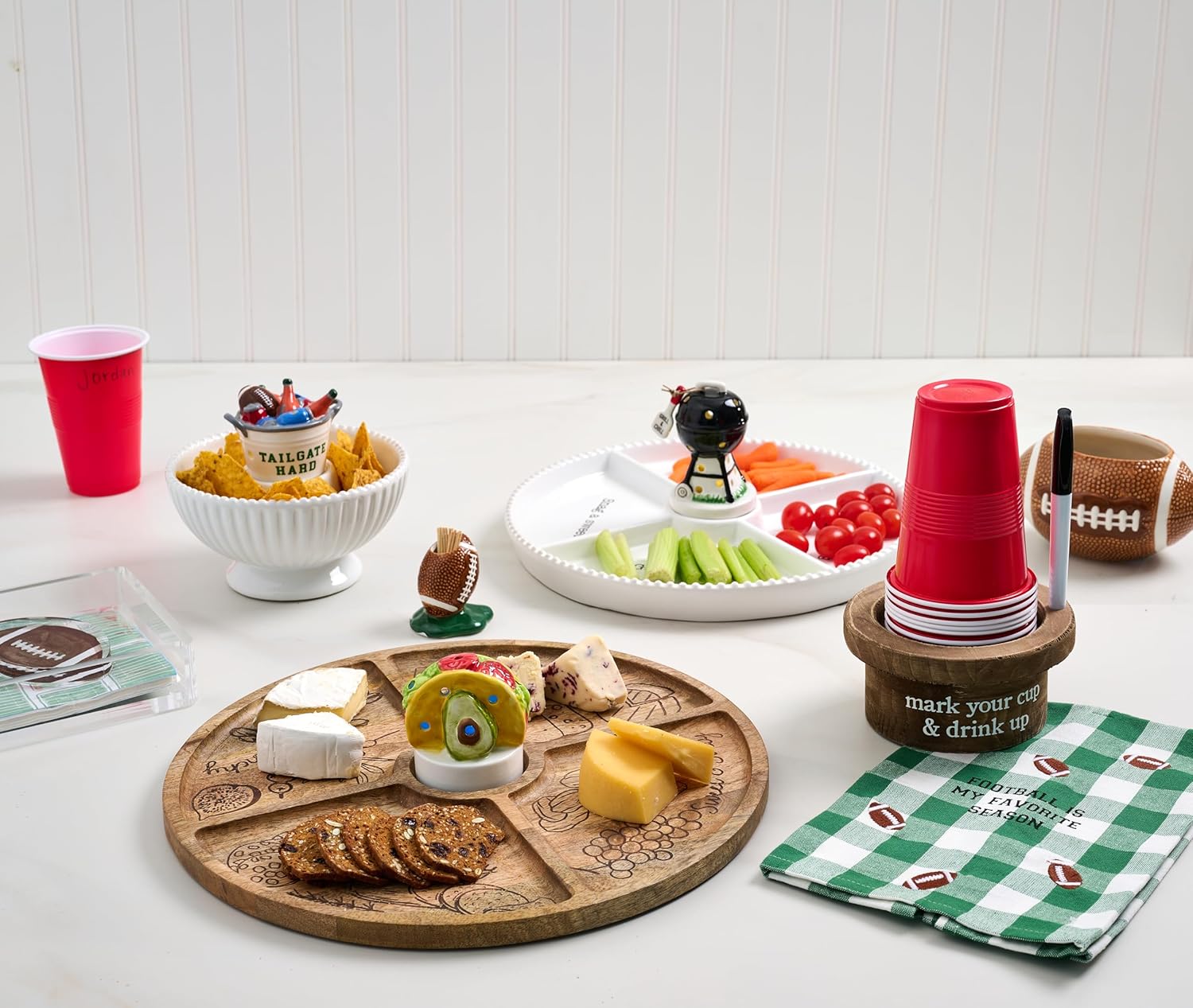 Mud Pie Disposable Cup and Marker Set; Base 3" x 5 1/2" Dia | Cup 18 oz