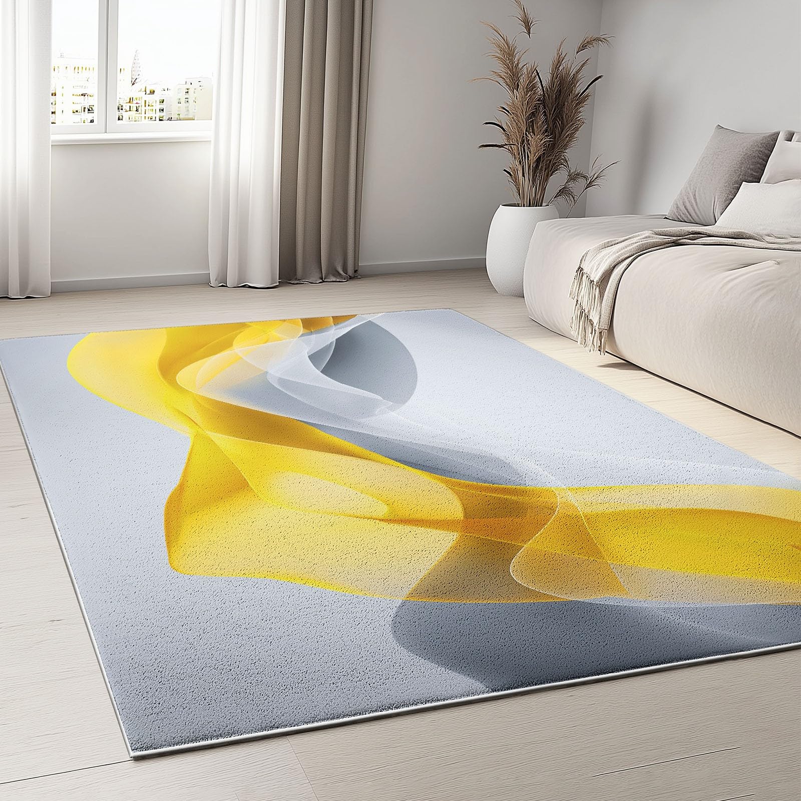 Générique Tapis De Salon 140 x 200 cm, Tapis Lavables Vagues Fluides Rayures avec Dos Antidérapant, Doux et Facile d'entretien, pour Cuisine Salle à Manger Bureau et Chambre Minimalisme