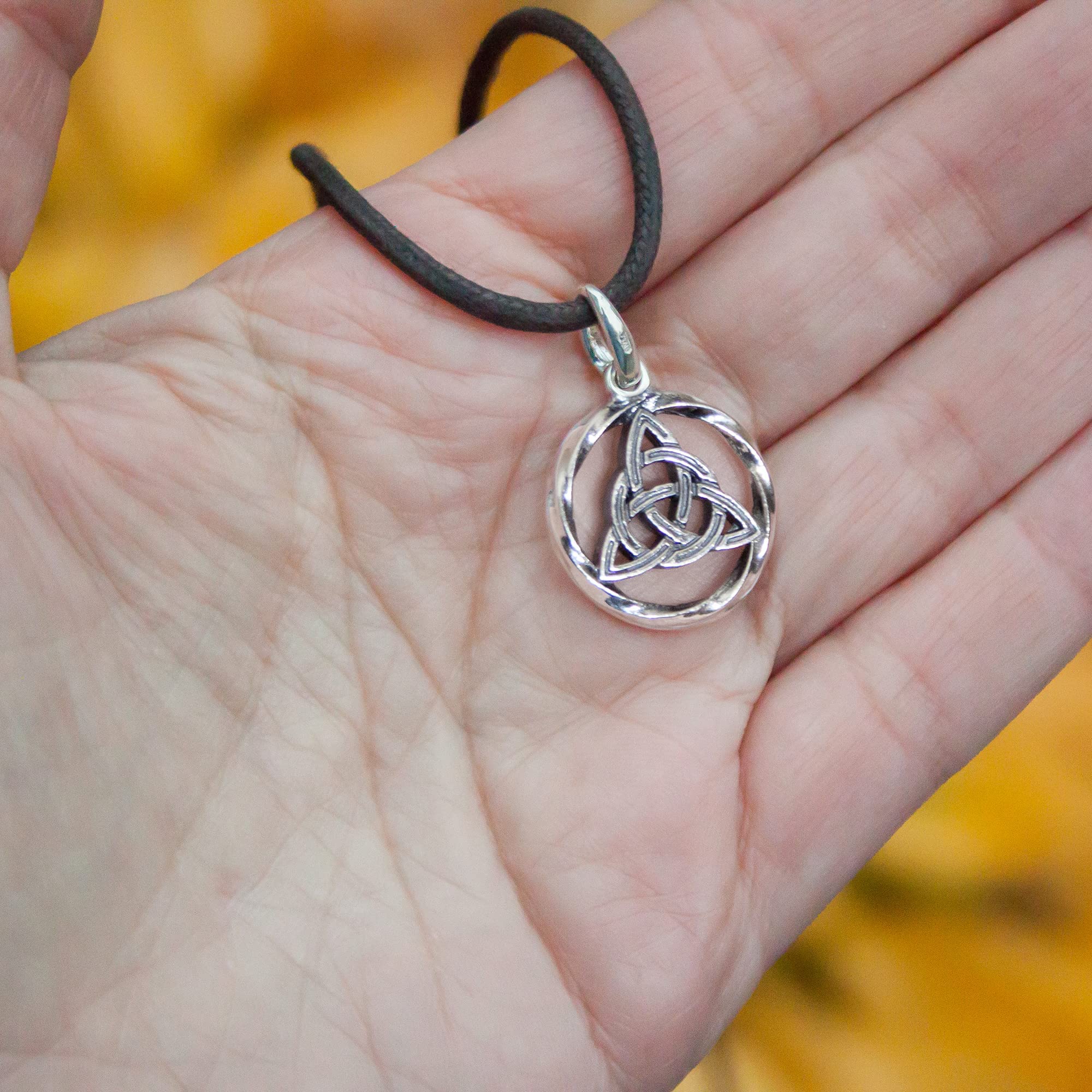 925 Sterling Silver Celtic Knot Necklace - Triquetra Trinity Knot Pendant | Silver 20 Chain - Protection Love Amulet - Irish Pagan Wiccan Jewelry for Women Men - Handmade product thumbnail 6