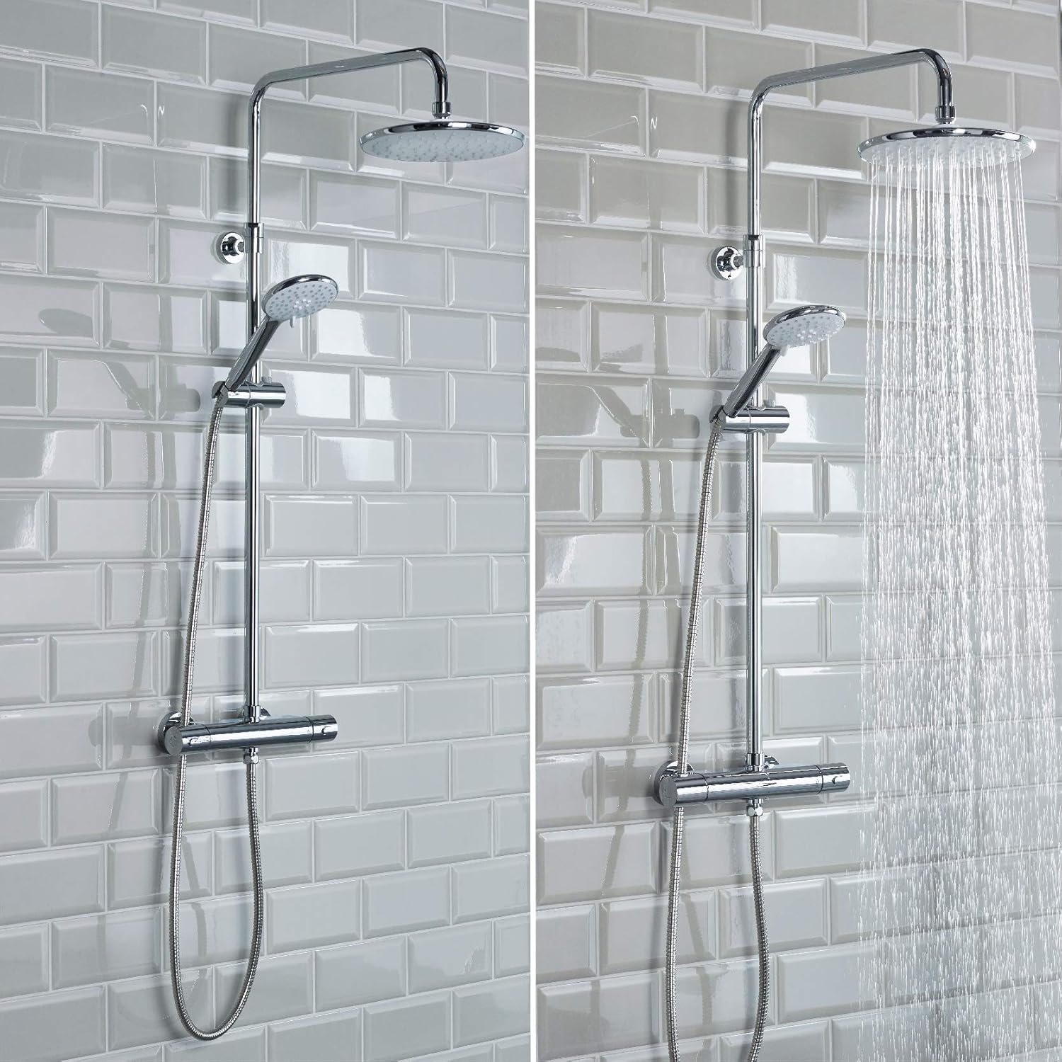 Bristan shower with and without water flow