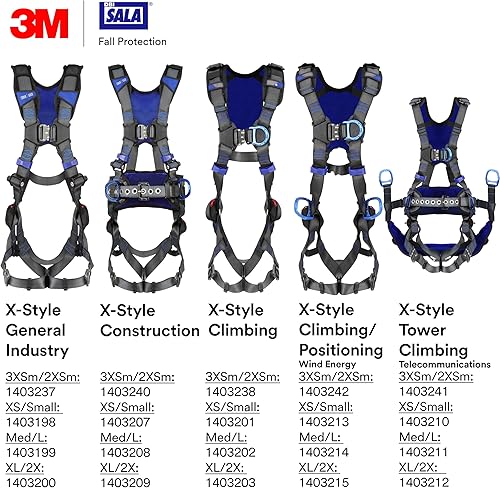 Miniatura 9 de 3M DBI-SALA ExoFit X300 X-Style - Arnés de seguridad con acolchado trasero, hebillas de conexión rápida en el pecho y las piernas, anillos en D