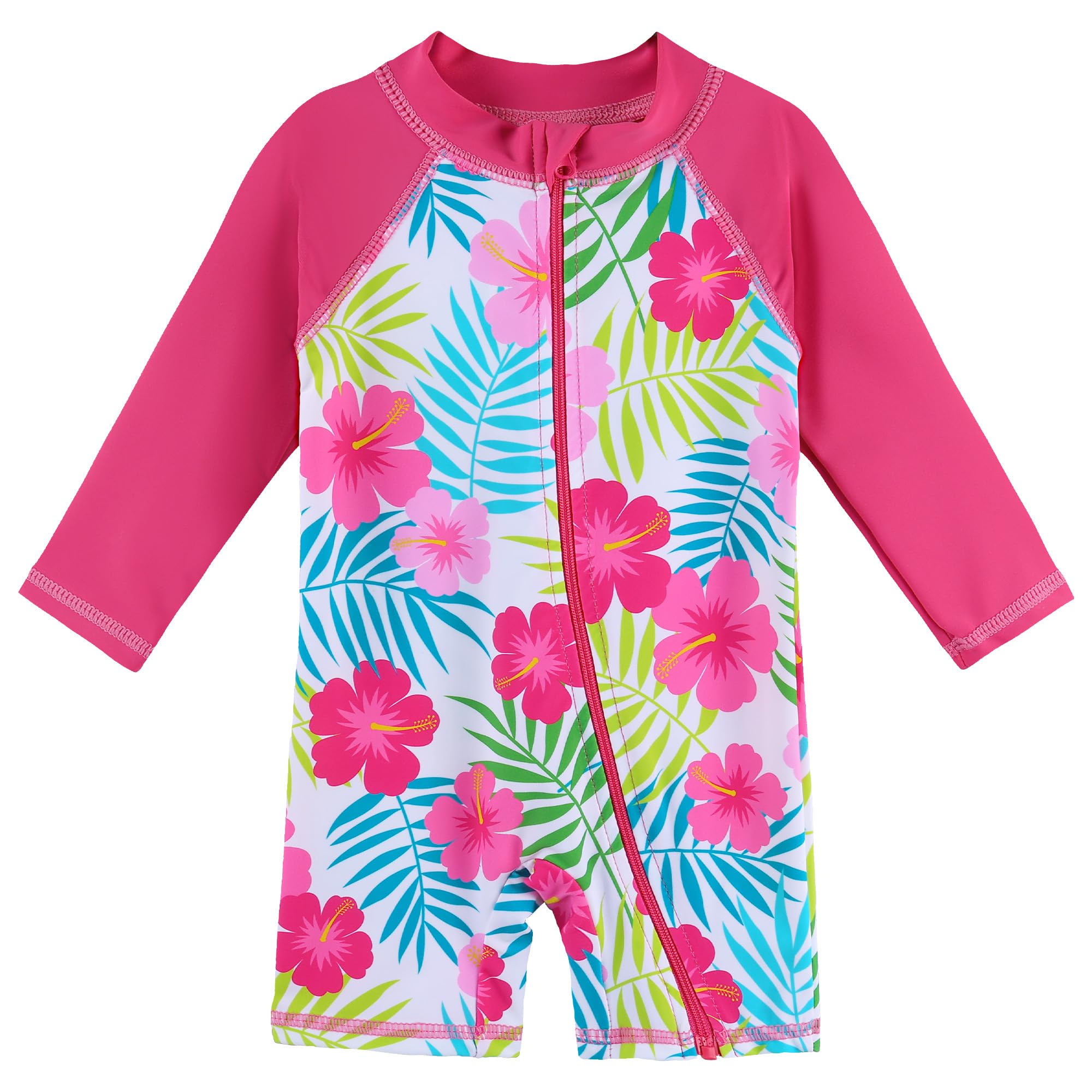 XFGIRLS Baby/Toddler Girls Swimsuit Long Sleeve One-Piece Bathing Suit Rash Guard