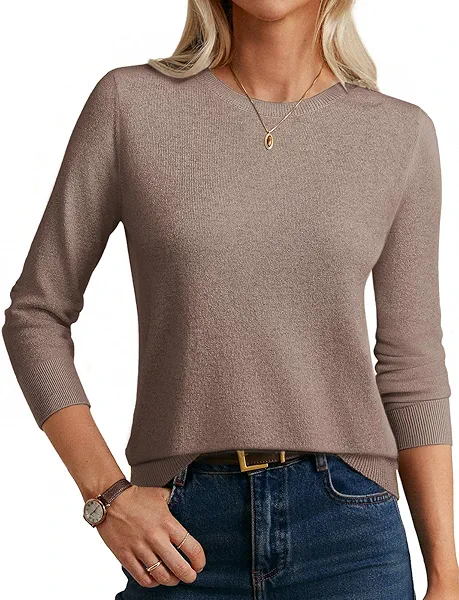GRACE KARIN Cashmere Sweaters for Women Merino Wool Long Sleeve Sweater Casual Fall Crew Neck Sweater with Socks 2025
