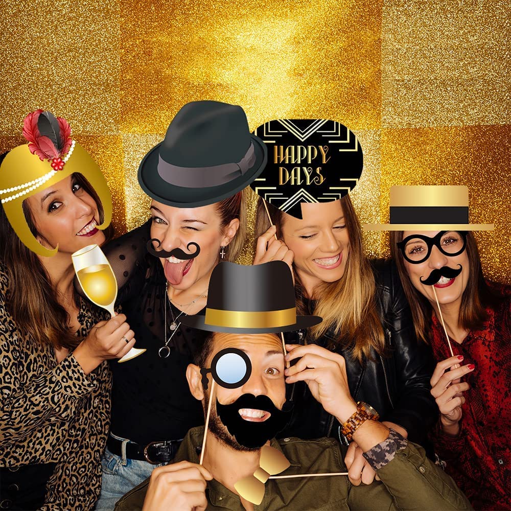 Ruggente 1920 a tema Photo Booth Puntelli, festa di compleanno di 20 Bridal Shower Decoration Supplies, 42 pezzi