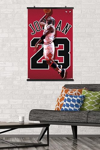 Miniatura 2 de Trends International Michael Jordan - Póster de pared de jersey, 22.375 x 34 pulgadas, paquete de póster y clip