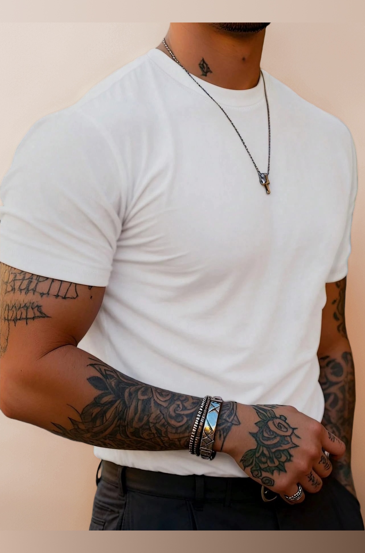 Solid Men's Round Neck Cotton Blend Half Sleeve Regular Fit T-Shirts