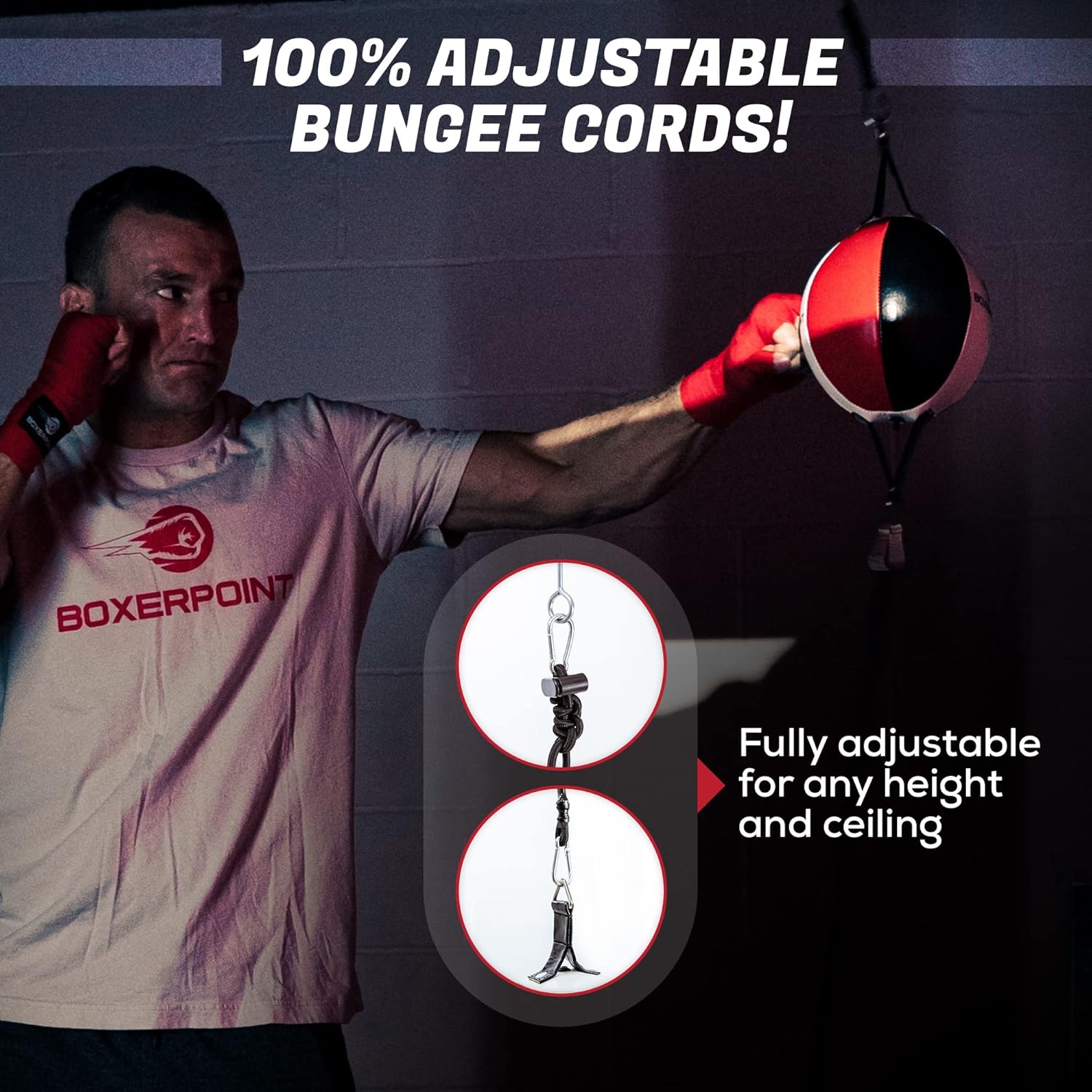 Double End Bag Boxing Ball - PU Leather Double End Boxing Speed Bag - Punching Bag with Adjustable Cords Carry Bag, Pump, Installation Kit - Double Ended Punch Bag - Boxing Accessories : Sports & Outdoors