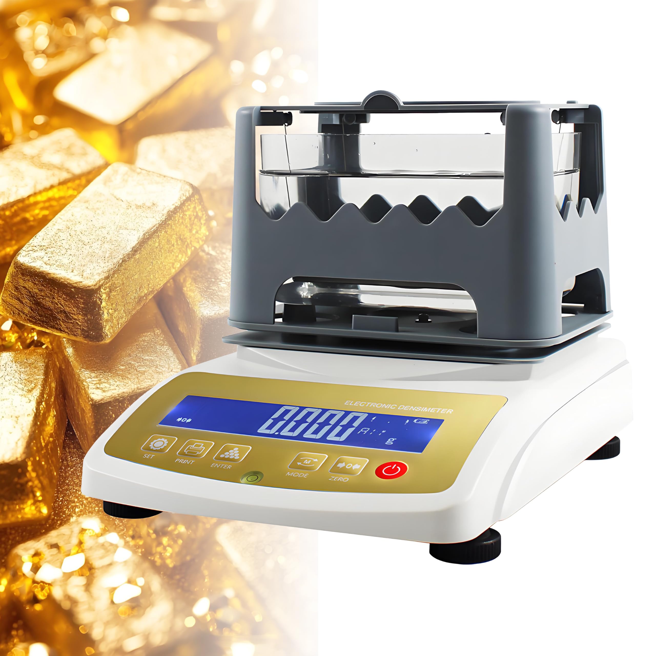 JozyJul Gold K Value Tester Gold and Silver Density Meter,Palladium and Platinum Authenticity Tester,Precious Metal Authenticity Tester,for Jewelry Industry Bank Pawn Industry etc. MDJ-300K