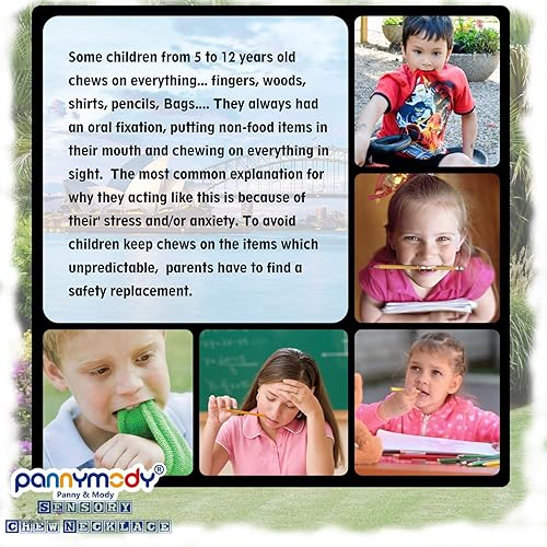 Miniatura 2 de Panny & Mody Juego de joyas masticables sensoriales para niños y niñas (paquete de 3), varillas motoras orales de silicona para niños con TDAH,