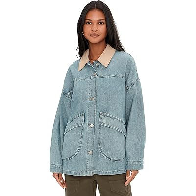 Free People We The Free Lemon Denim Jacket berry blues